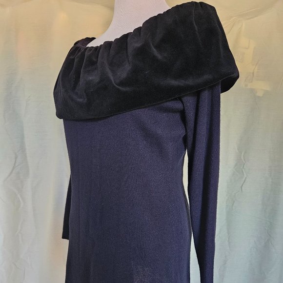 Size L Vintage 1990s Casual Connection Velvet Collar Sweater - Picture 4 of 8